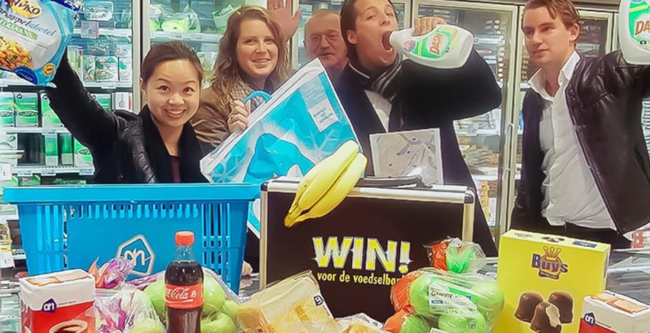 Boodschappen spel tijdens Win voor de voedselbank in Enschede